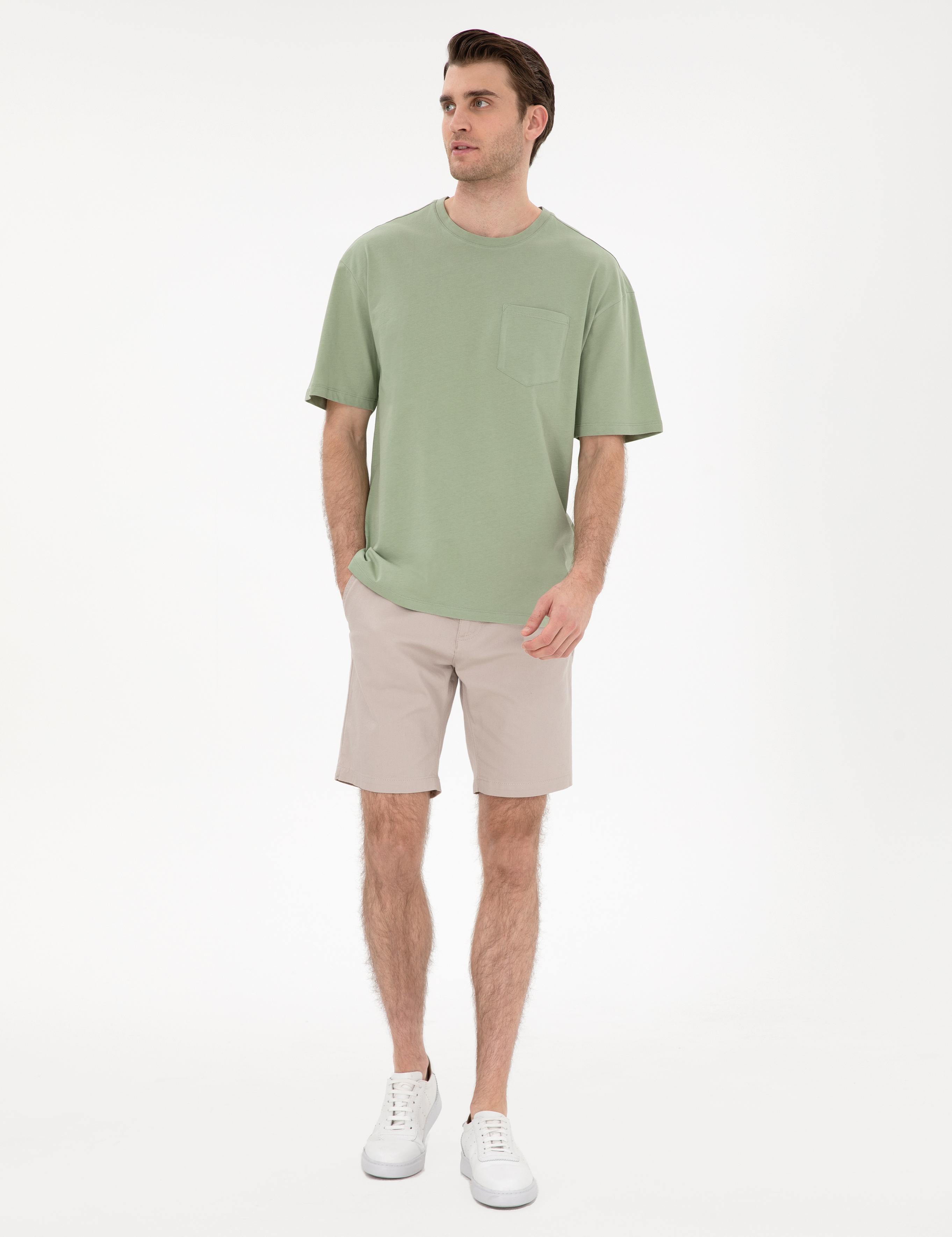 Yeşil Comfort Fit Basic Tişört