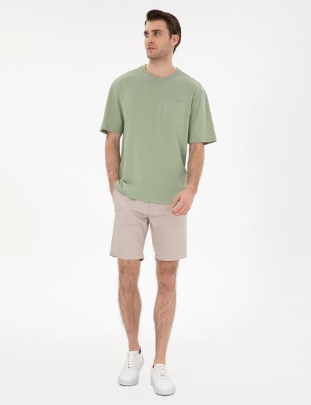 Yeşil Comfort Fit Basic Tişört - 50306991036