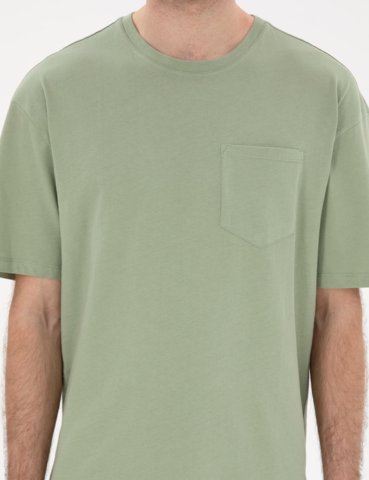 Yeşil Comfort Fit Basic Tişört - 50306991036