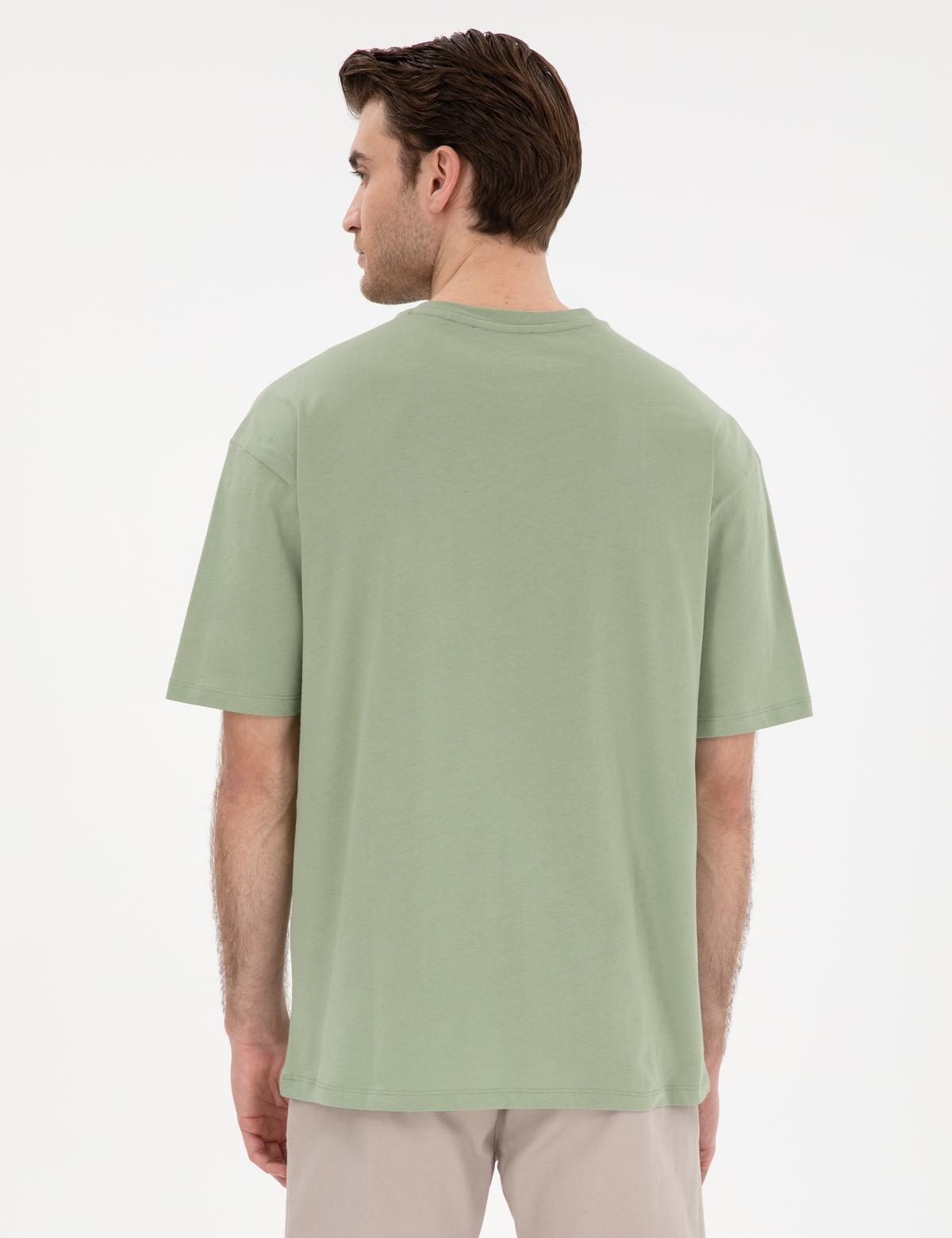 Yeşil Comfort Fit Basic Tişört - 50306991036