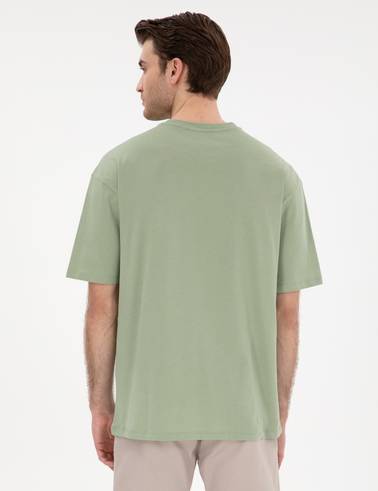 Çağla Comfort Fit %100 Pamuk Bisiklet Yaka Basic Tişört