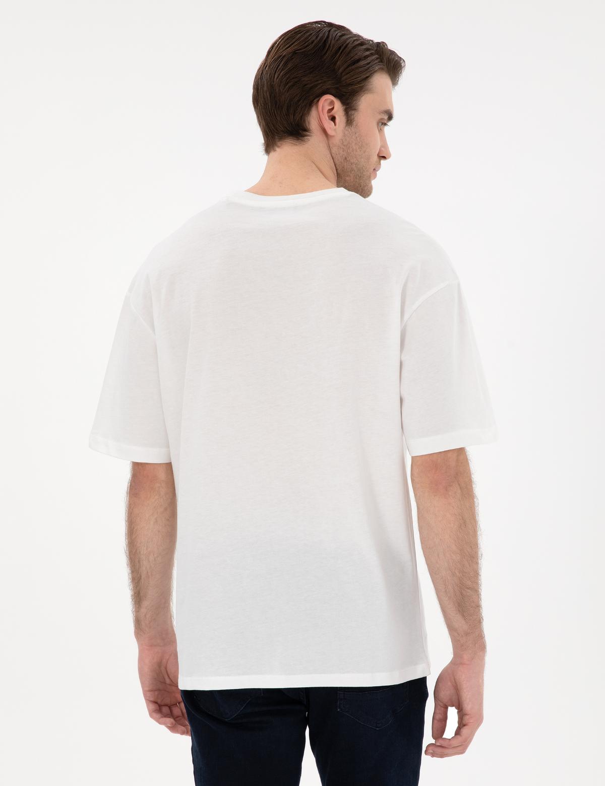 Ekru Comfort Fit Basic Tişört - 50306991009