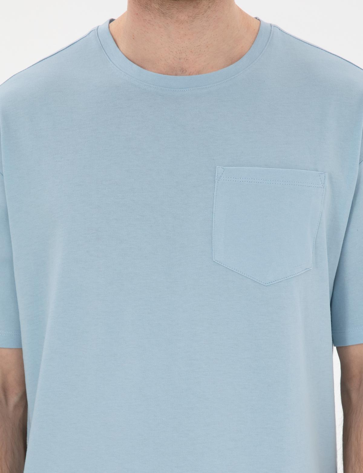 Açık Mavi Comfort Fit Basic Tişört - 50306991054