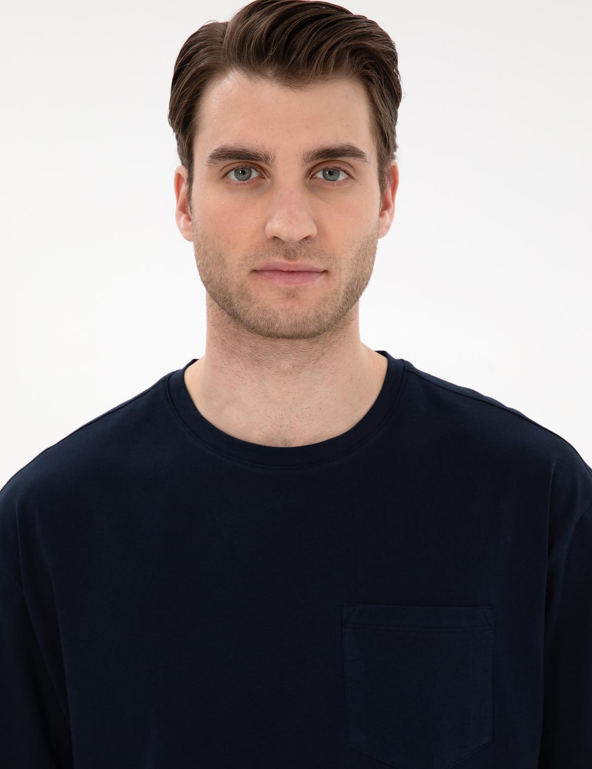 Lacivert Comfort Fit Basic Tişört - 50306991019