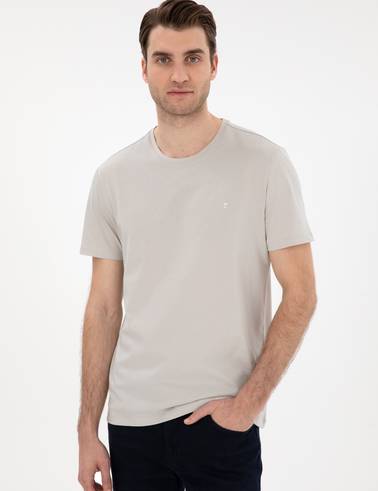Taş Slim Fit %100 Pamuk Bisiklet Yaka Basic Tişört