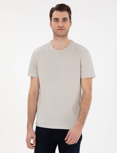 Taş Slim Fit %100 Pamuk Bisiklet Yaka Basic Tişört