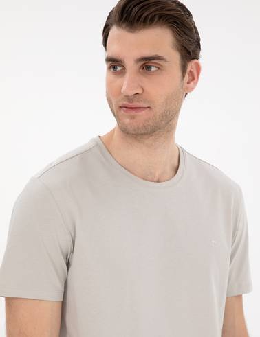Taş Slim Fit %100 Pamuk Bisiklet Yaka Basic Tişört