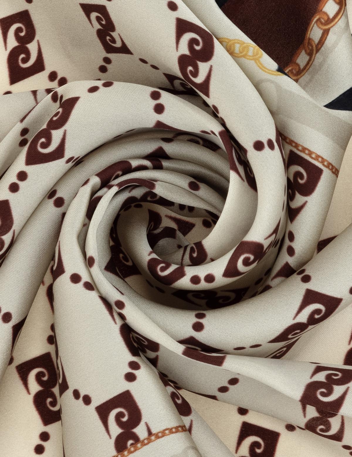 Kahverengi İpek Fular - 50309754001