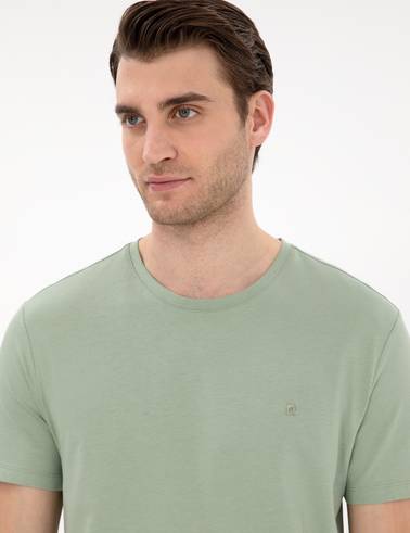 Çağla Slim Fit %100 Pamuk Bisiklet Yaka Basic Tişört