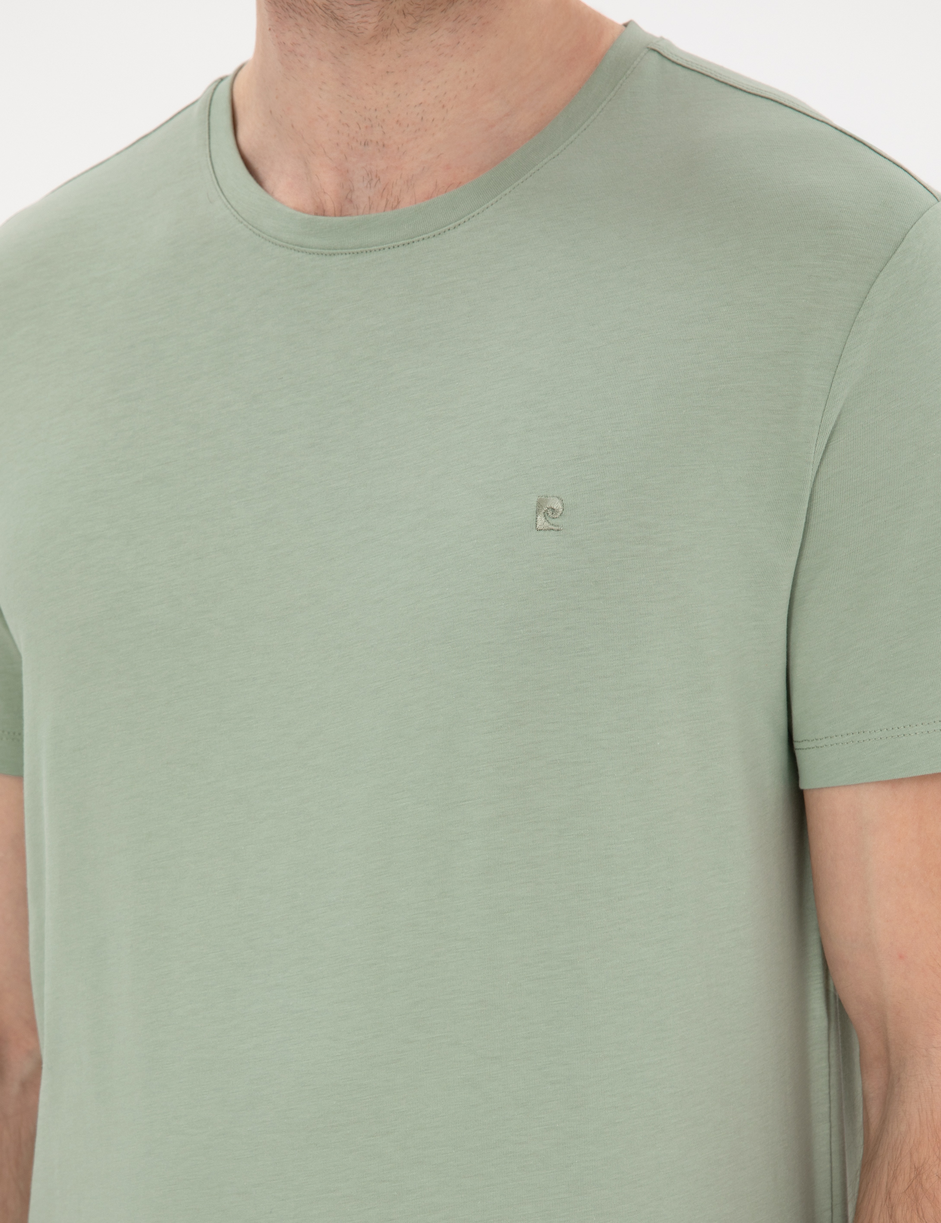 Çağla Slim Fit %100 Pamuk Bisiklet Yaka Basic Tişört - Image 7