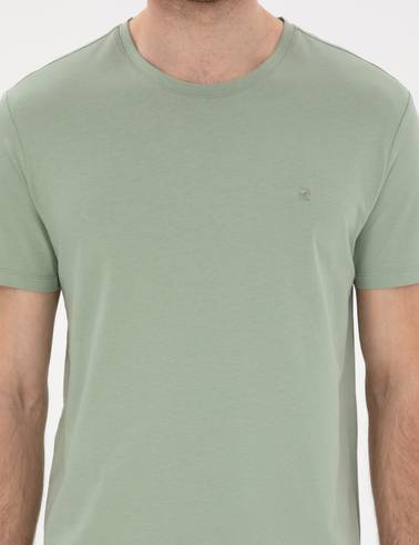 Çağla Slim Fit %100 Pamuk Bisiklet Yaka Basic Tişört