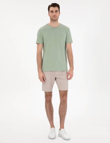 Çağla Slim Fit %100 Pamuk Bisiklet Yaka Basic Tişört