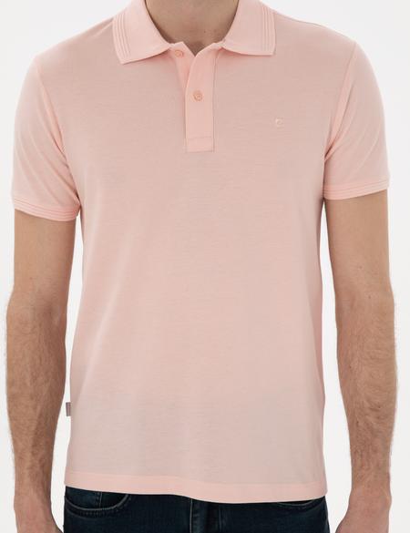 Pudra Slim Fit Kıvrılmaz Polo Yaka Basic Tişört - 50302561097