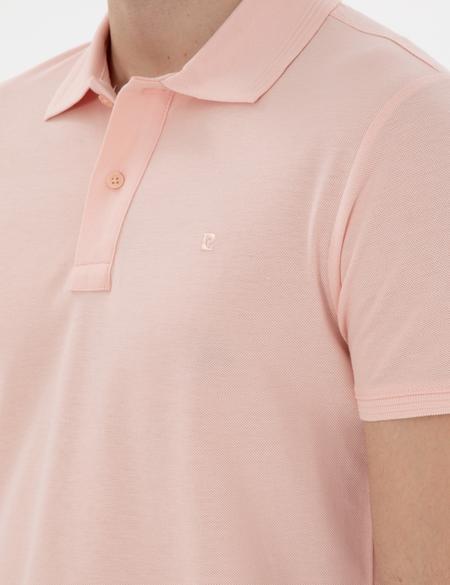 Pudra Slim Fit Kıvrılmaz Polo Yaka Basic Tişört - 50302561097