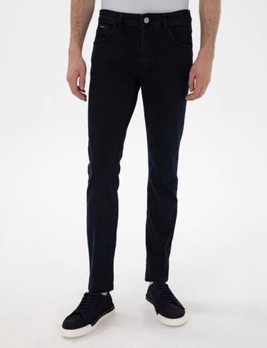 Lacivert Slim Fit Jean Pantolon