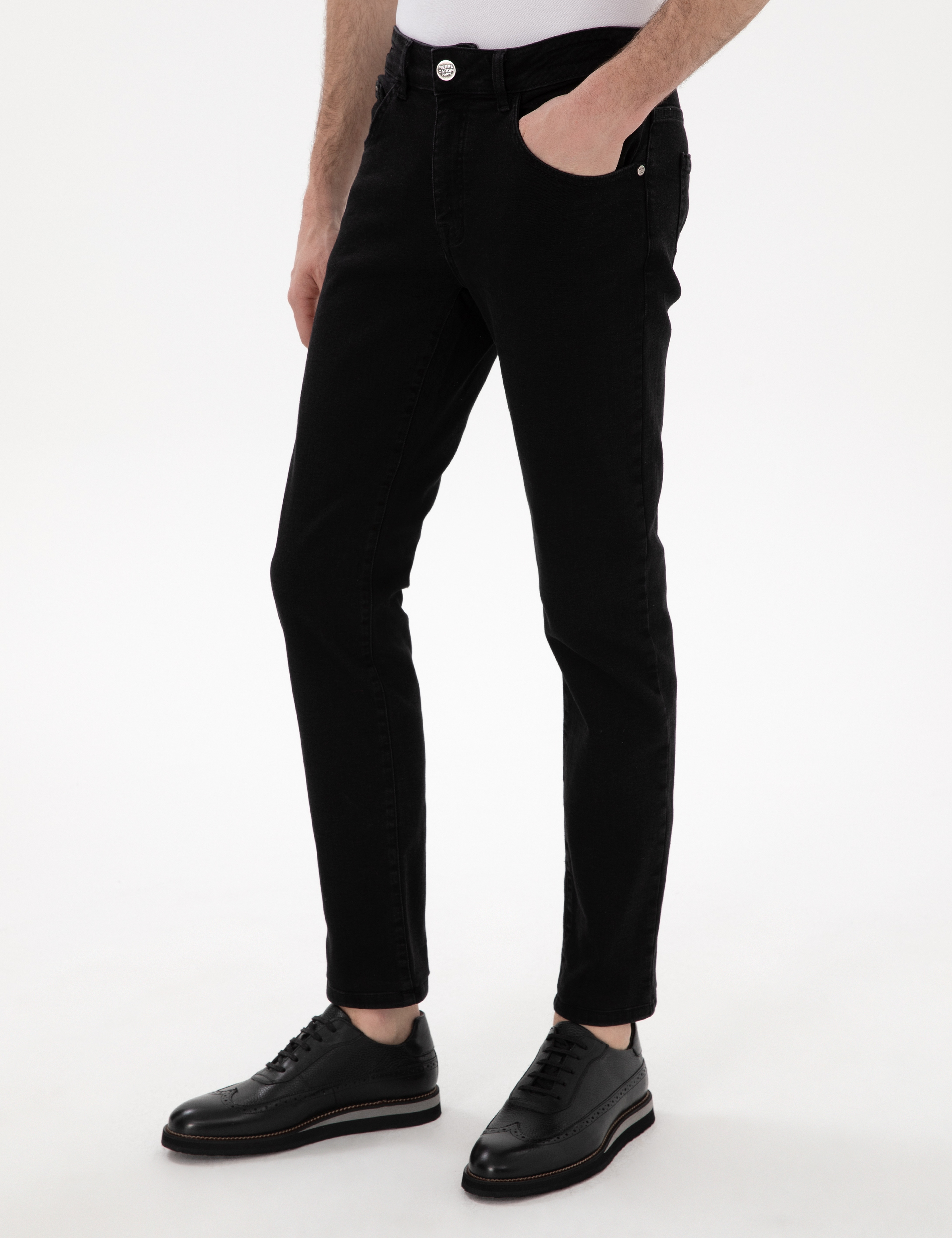Antrasit Slim Fit Jean Pantolon - Image 2