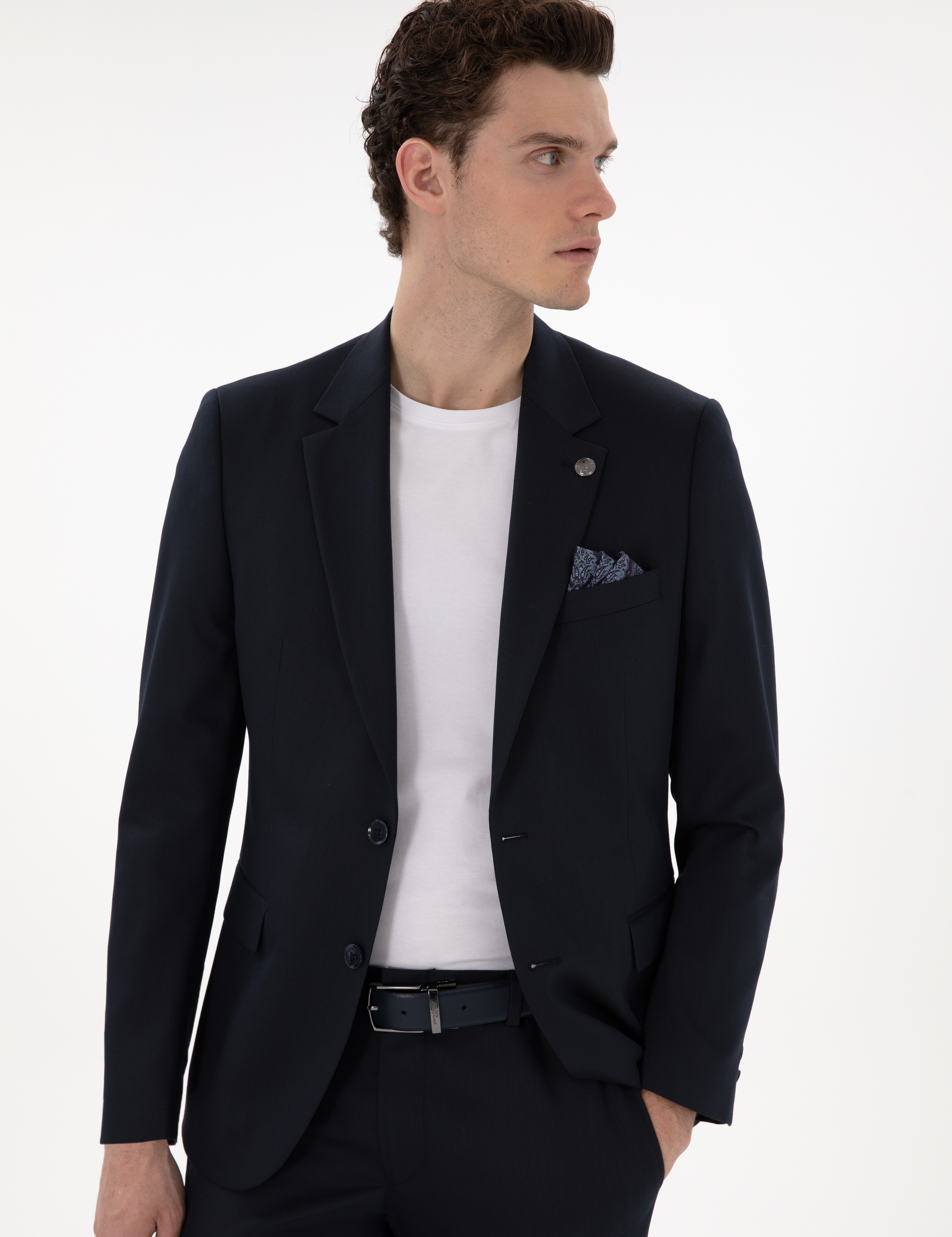 Lacivert Slim Fit Takım Elbise - Image 3