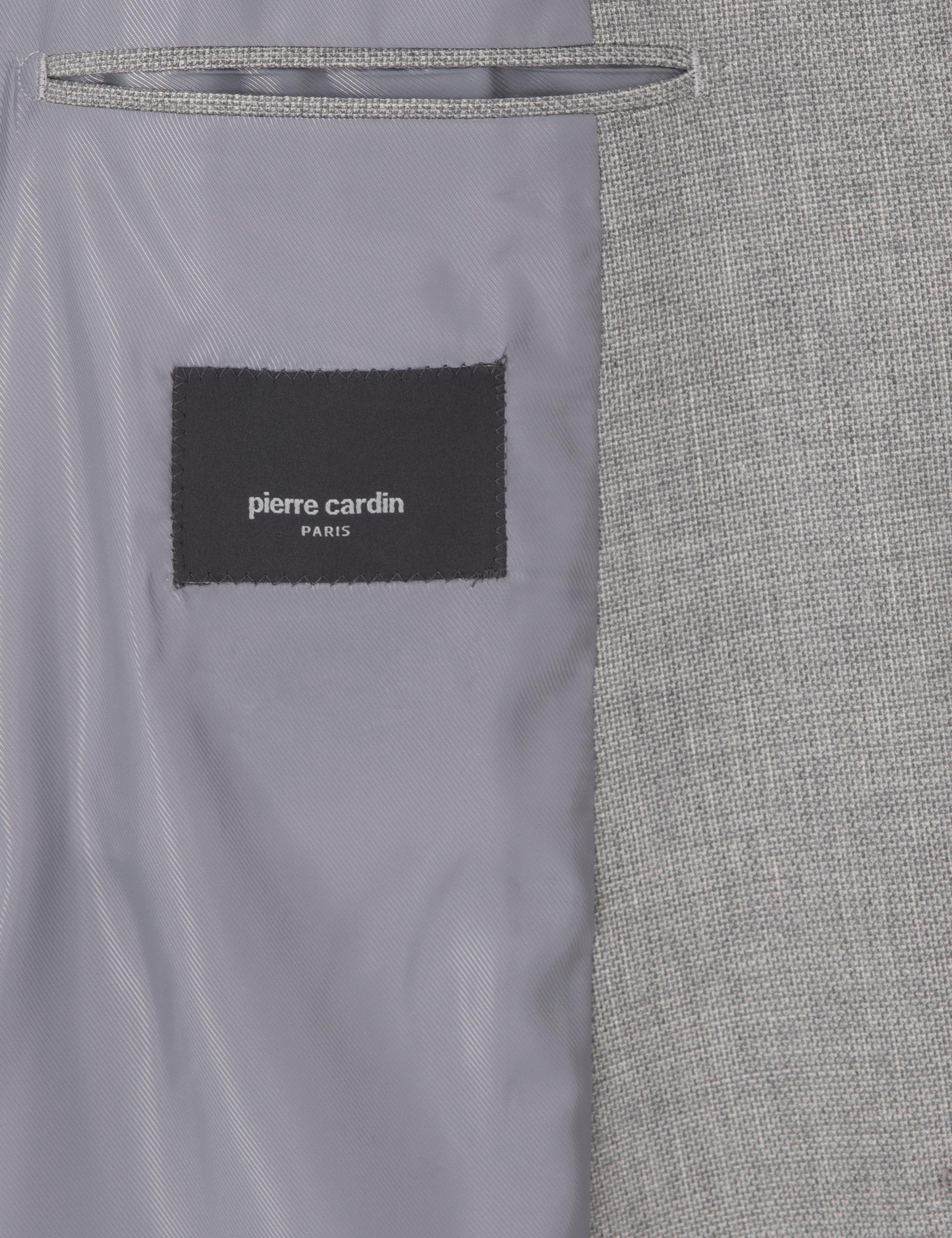 Gri Ex. Slim Fit Keten Karışımlı Ceket