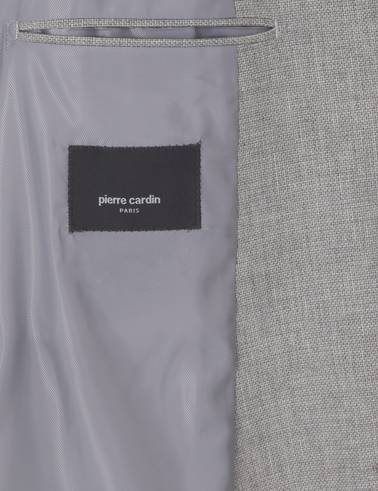 Gri Ex. Slim Fit Keten Karışımlı Ceket