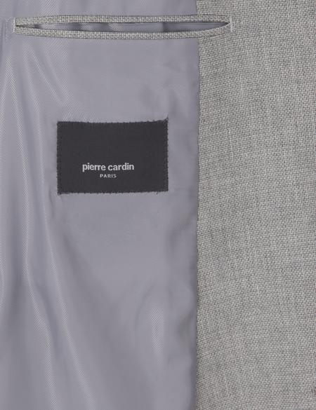 Gri Ex. Slim Fit Keten Karışımlı Ceket - 50302432017