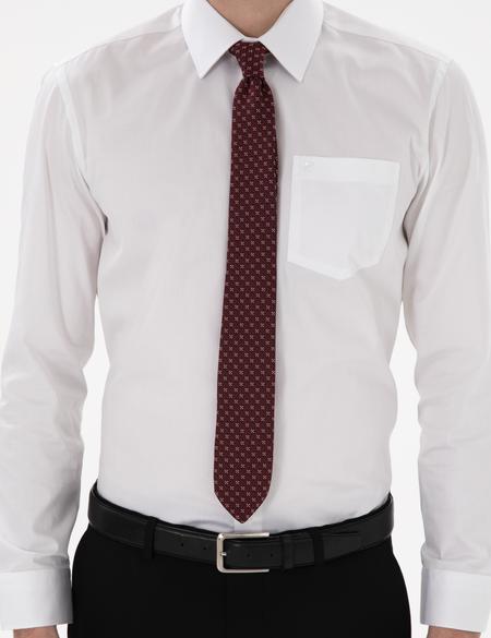 Beyaz Parlak Saten Regular Fit Uzun Kollu Basic Gömlek - 50302972015