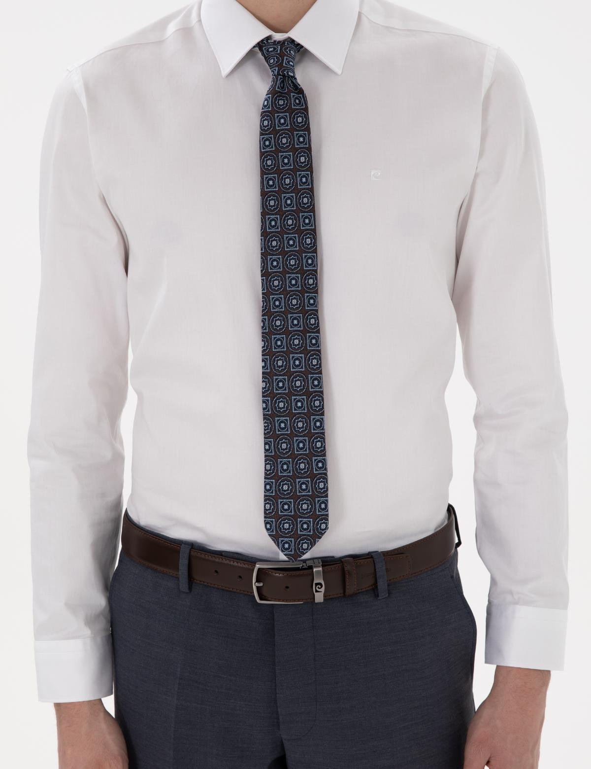 Beyaz Parlak Saten Slim Fit Uzun Kollu Basic Gömlek - 50305127016