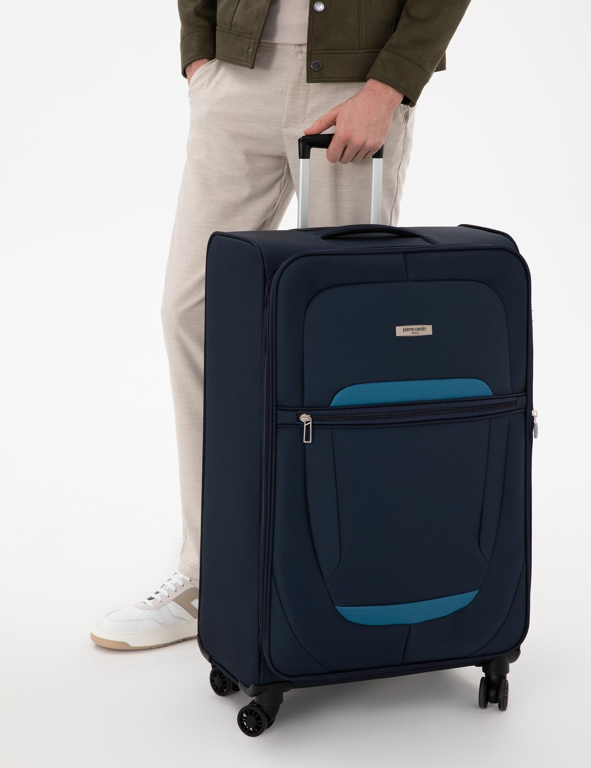 Lacivert Büyük Boy Kumaş Valiz - 50312932002