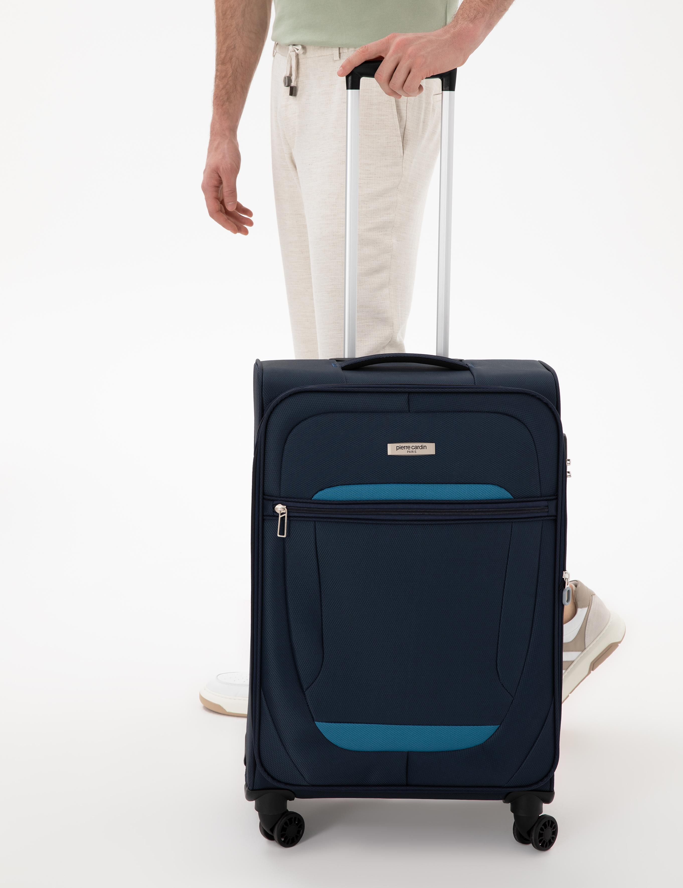 Lacivert Orta Boy Kumaş Valiz