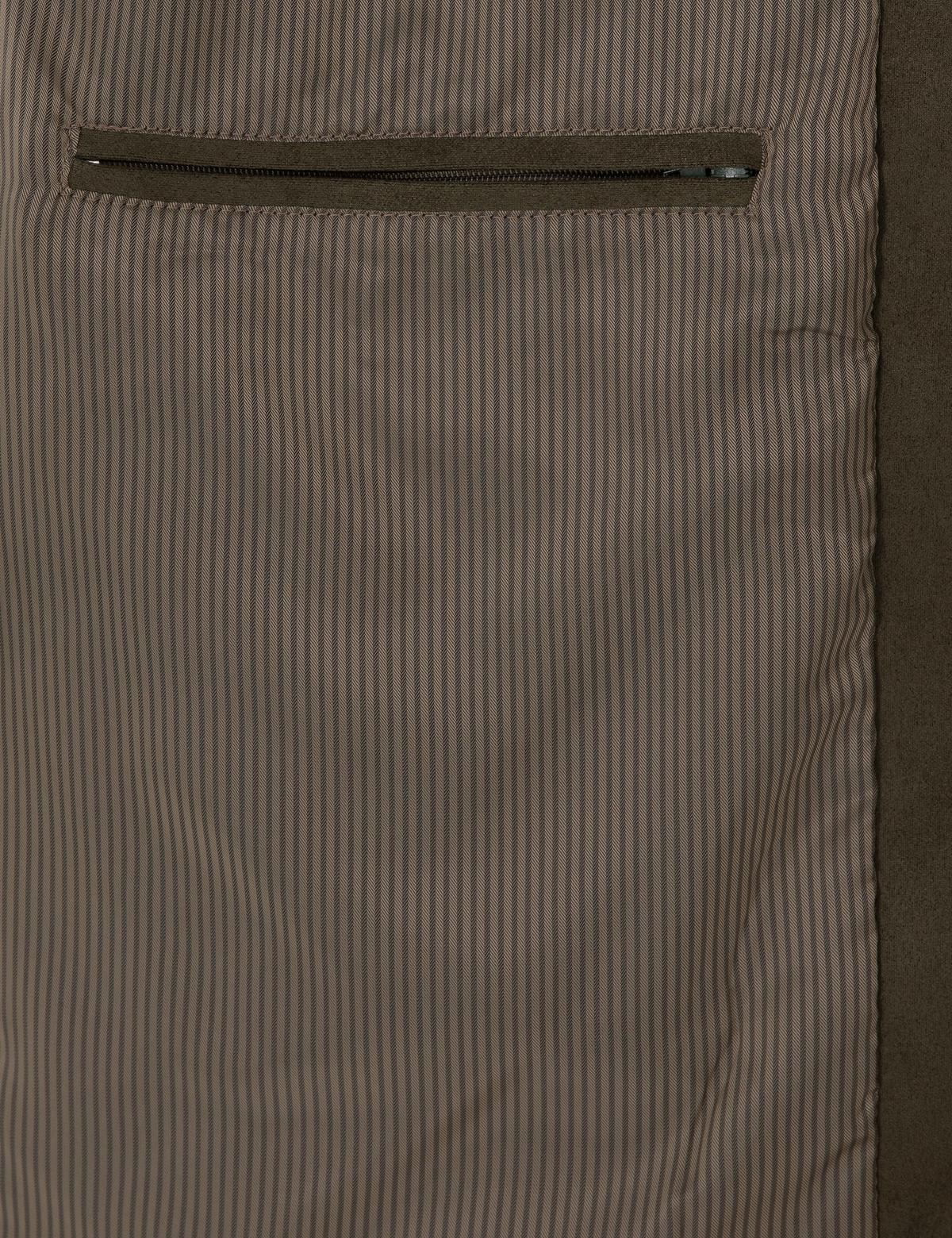 Haki Gömlek Yaka Suni Deri Ceket - 50312346007