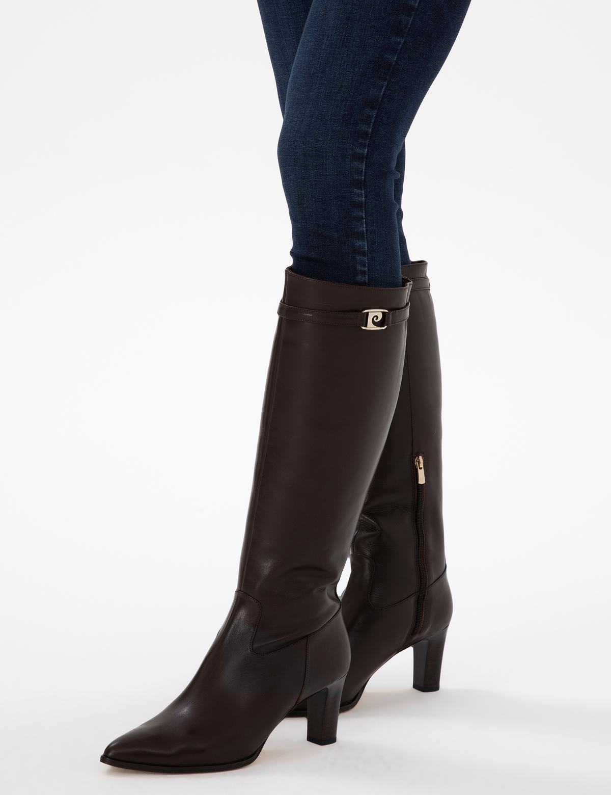 Kahverengi Topuklu Çizme - 50295564020