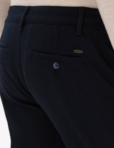 Lacivert Slim Fit Kanvas Pantolon