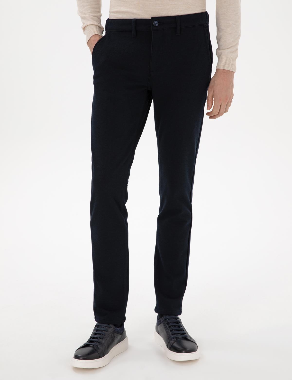 Lacivert Slim Fit Kanvas Pantolon - 50311631035