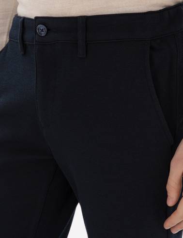Lacivert Slim Fit Kanvas Pantolon