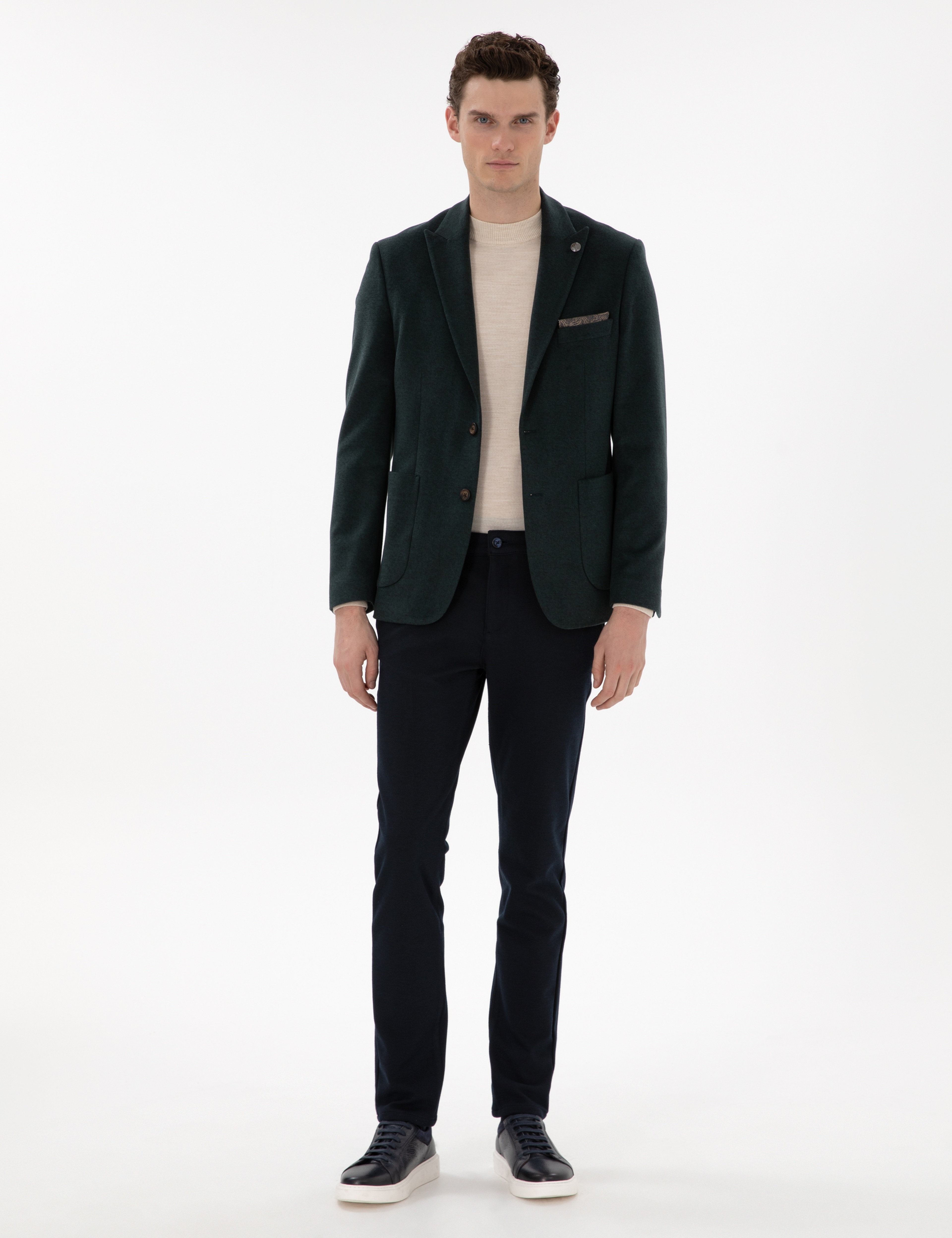 Lacivert Slim Fit Kanvas Pantolon - Image 3