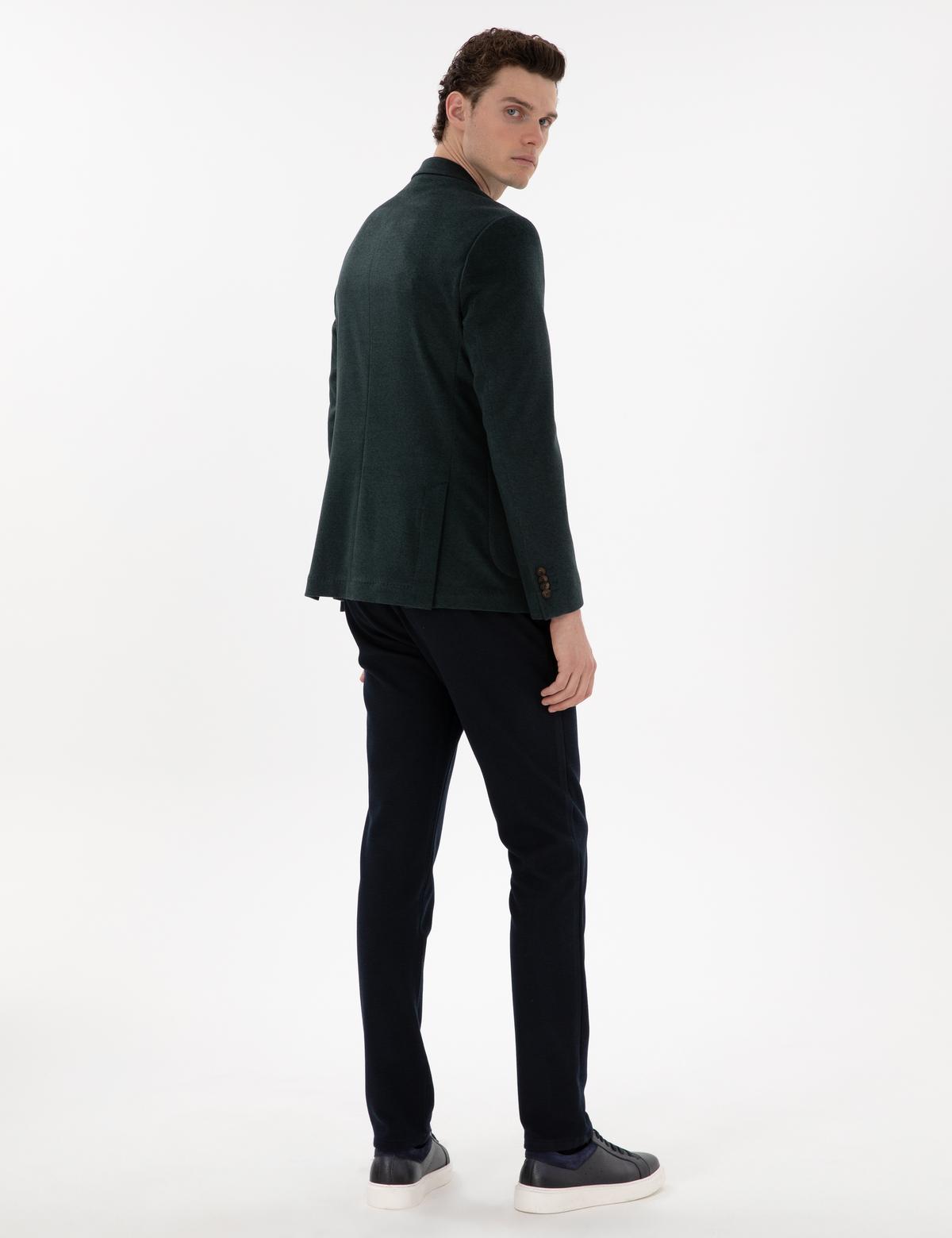 Lacivert Slim Fit Kanvas Pantolon - 50311631035