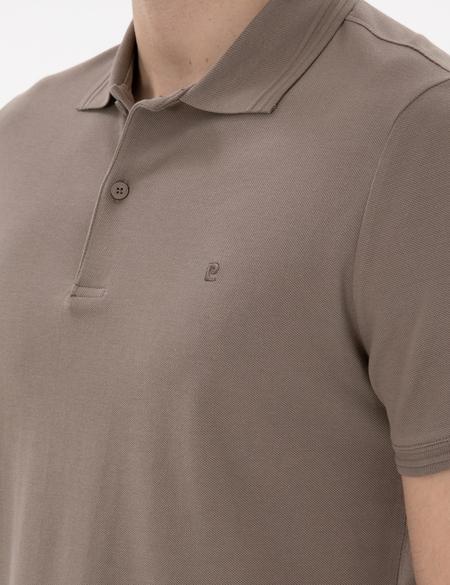 Koyu Vizon Slim Fit %100 Pamuk Polo Yaka Basic Tişört - 50306448160