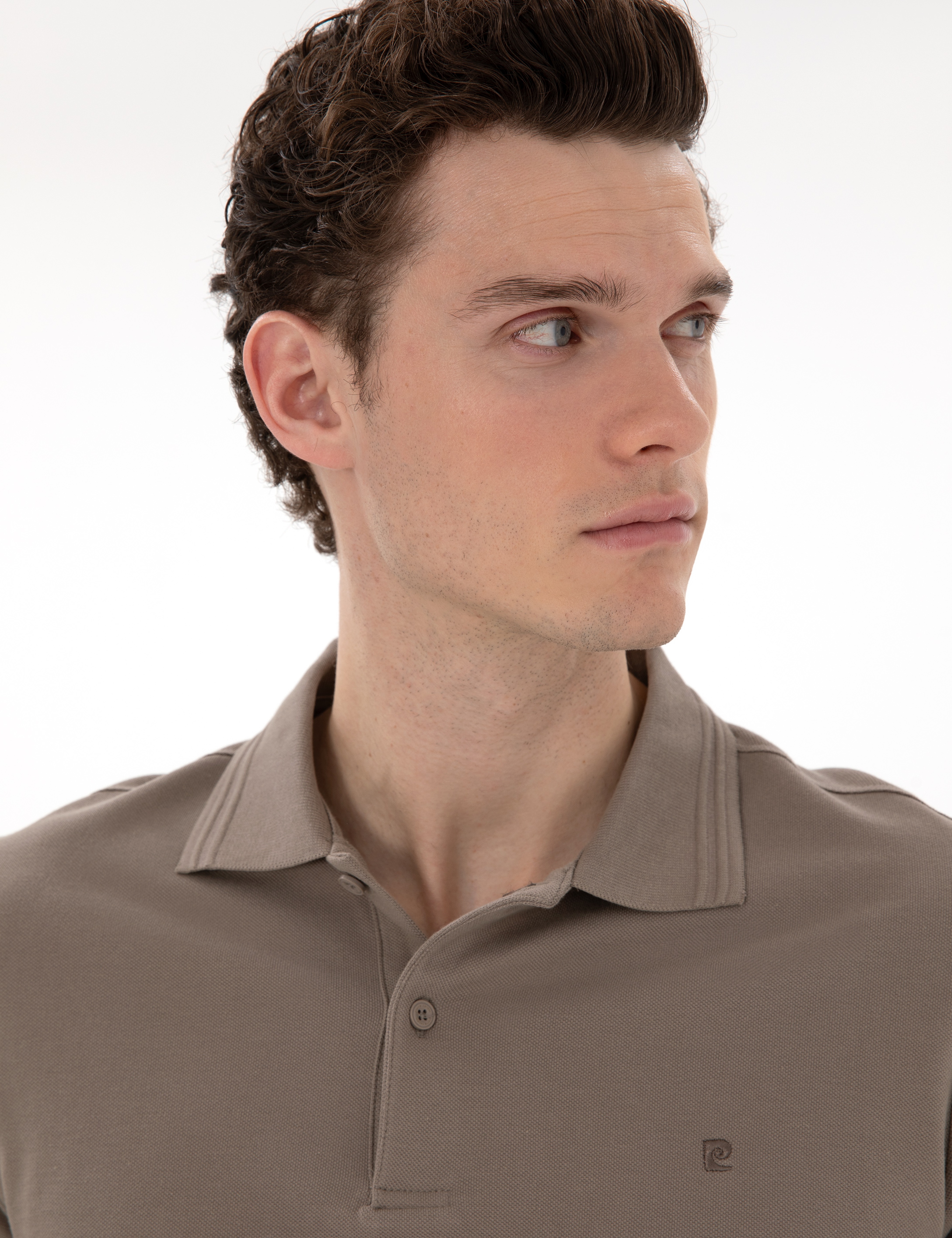 Koyu Vizon Slim Fit %100 Pamuk Polo Yaka Basic Tişört - Image 2