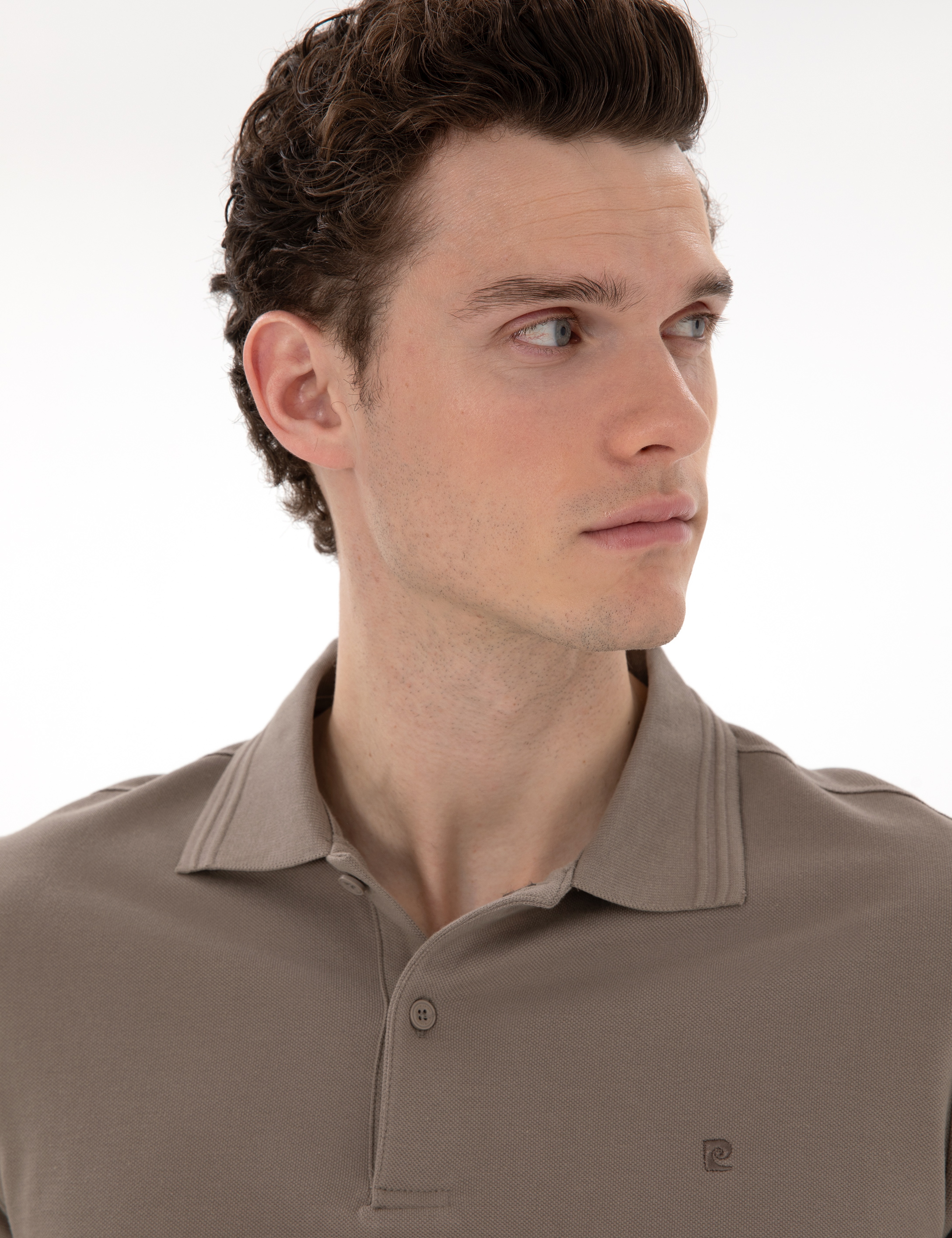 Koyu Vizon Slim Fit %100 Pamuk Polo Yaka Basic Tişört