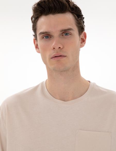 Bej Comfort Fit Basic Tişört - 50306991060