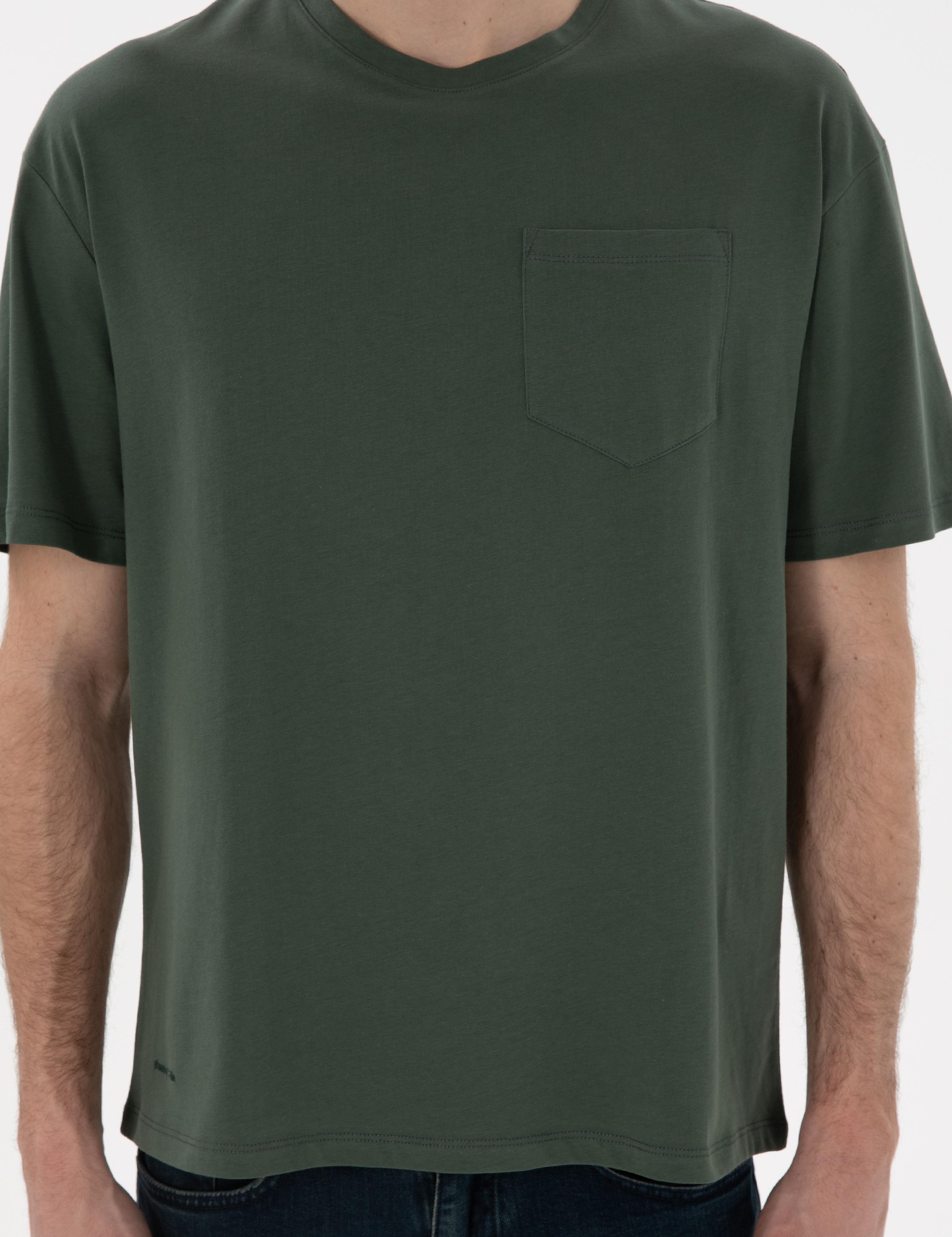 Koyu Yeşil Comfort Fit Basic Tişört