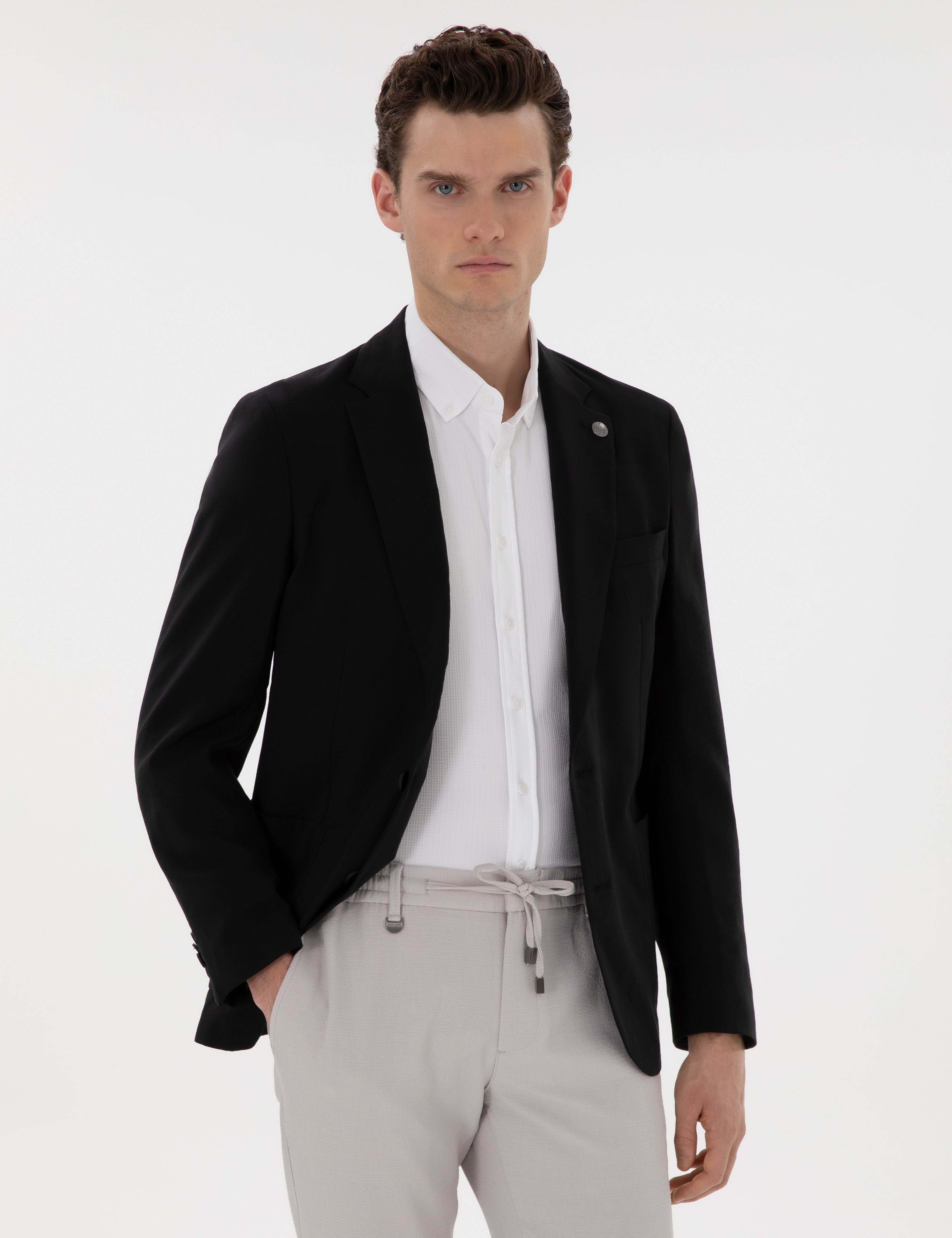Siyah Slim Fit Ceket - Image 1
