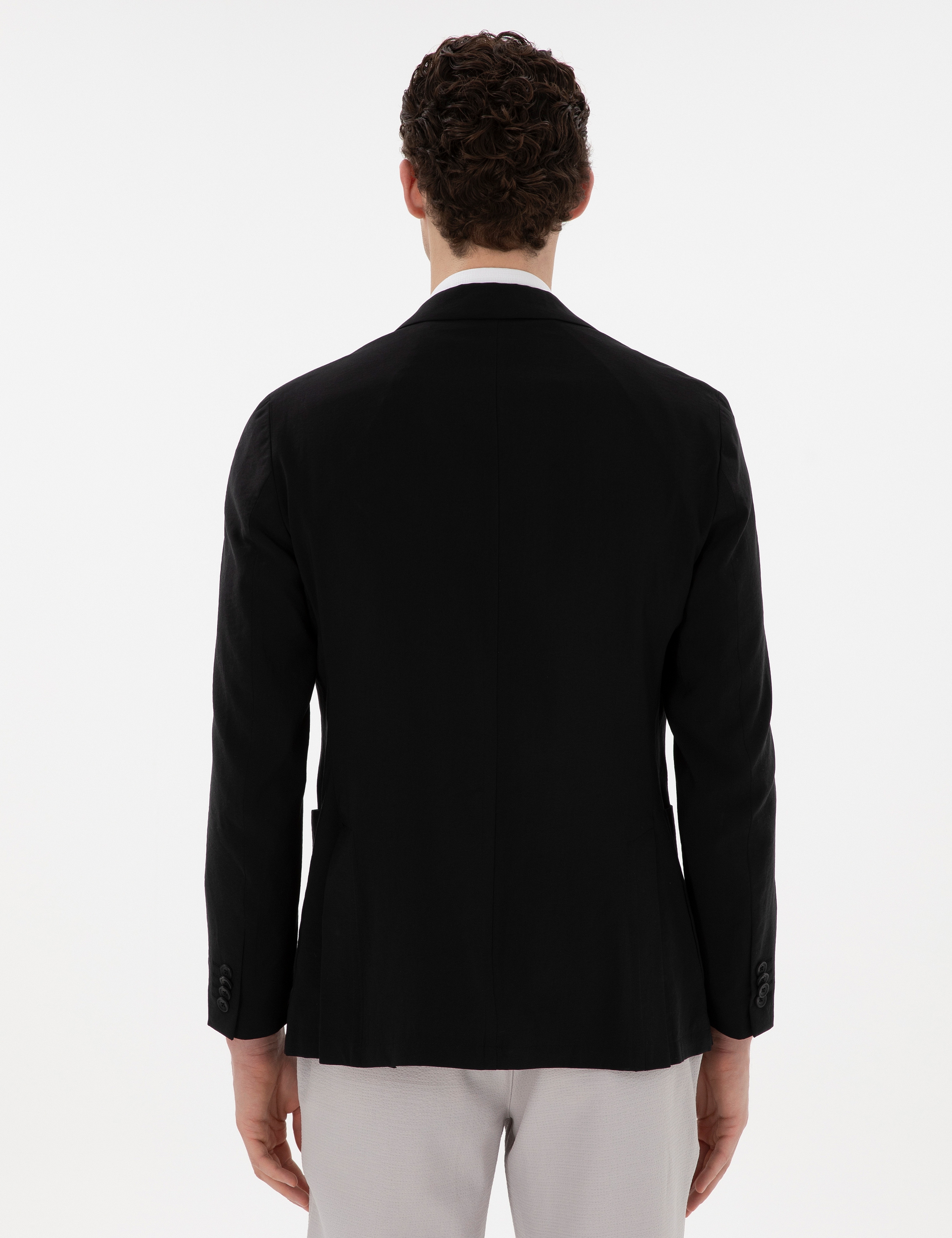 Siyah Slim Fit Ceket - Image 5