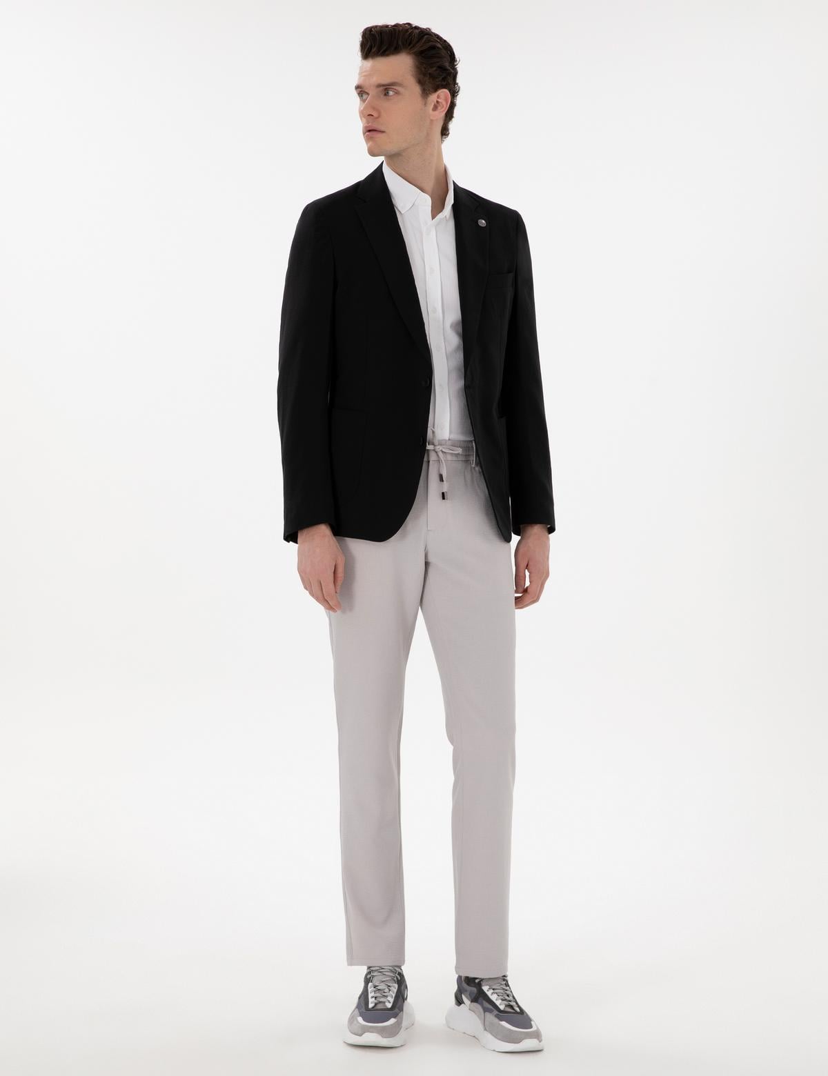 Siyah Slim Fit Ceket - 50287498008