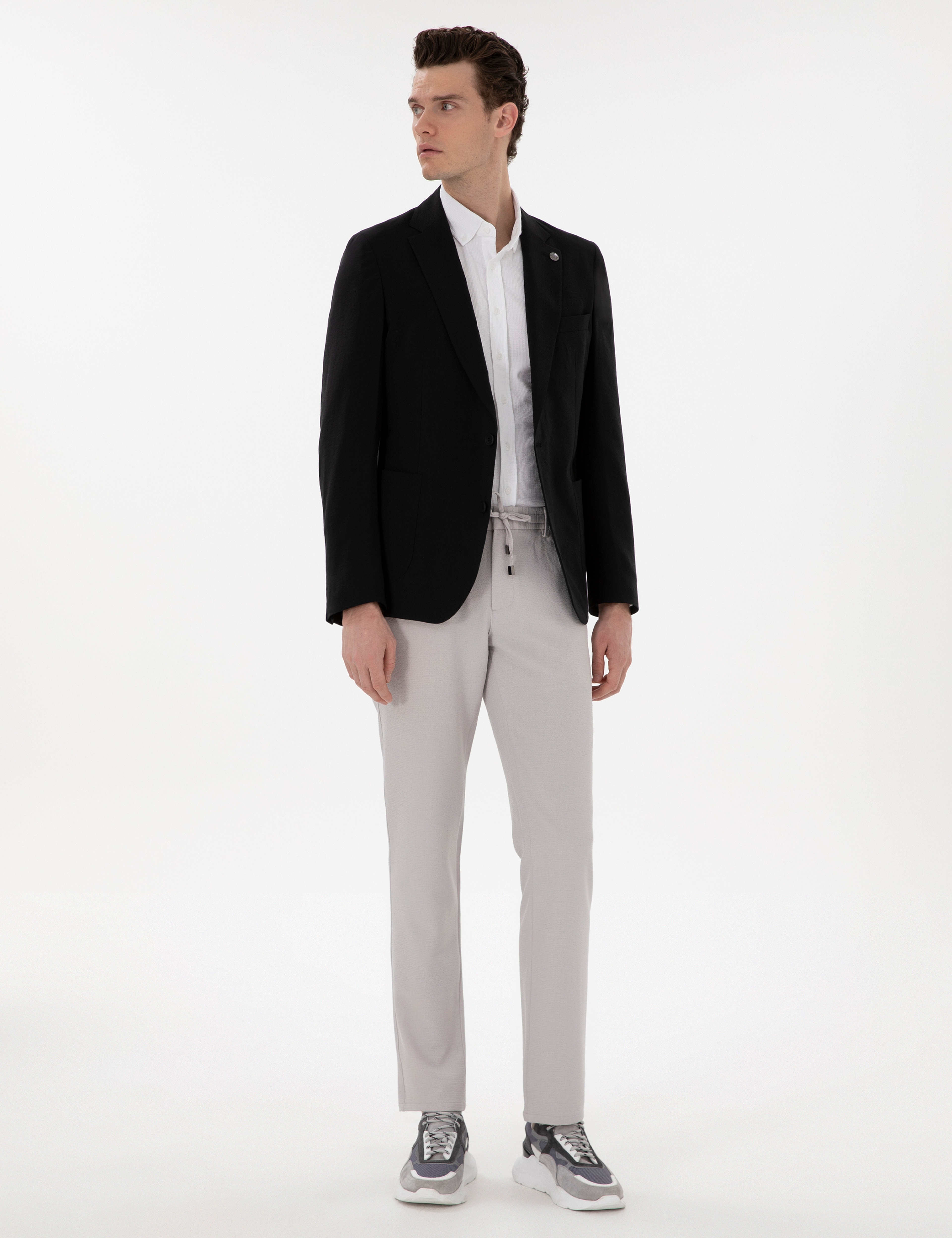 Siyah Slim Fit Ceket - Image 4