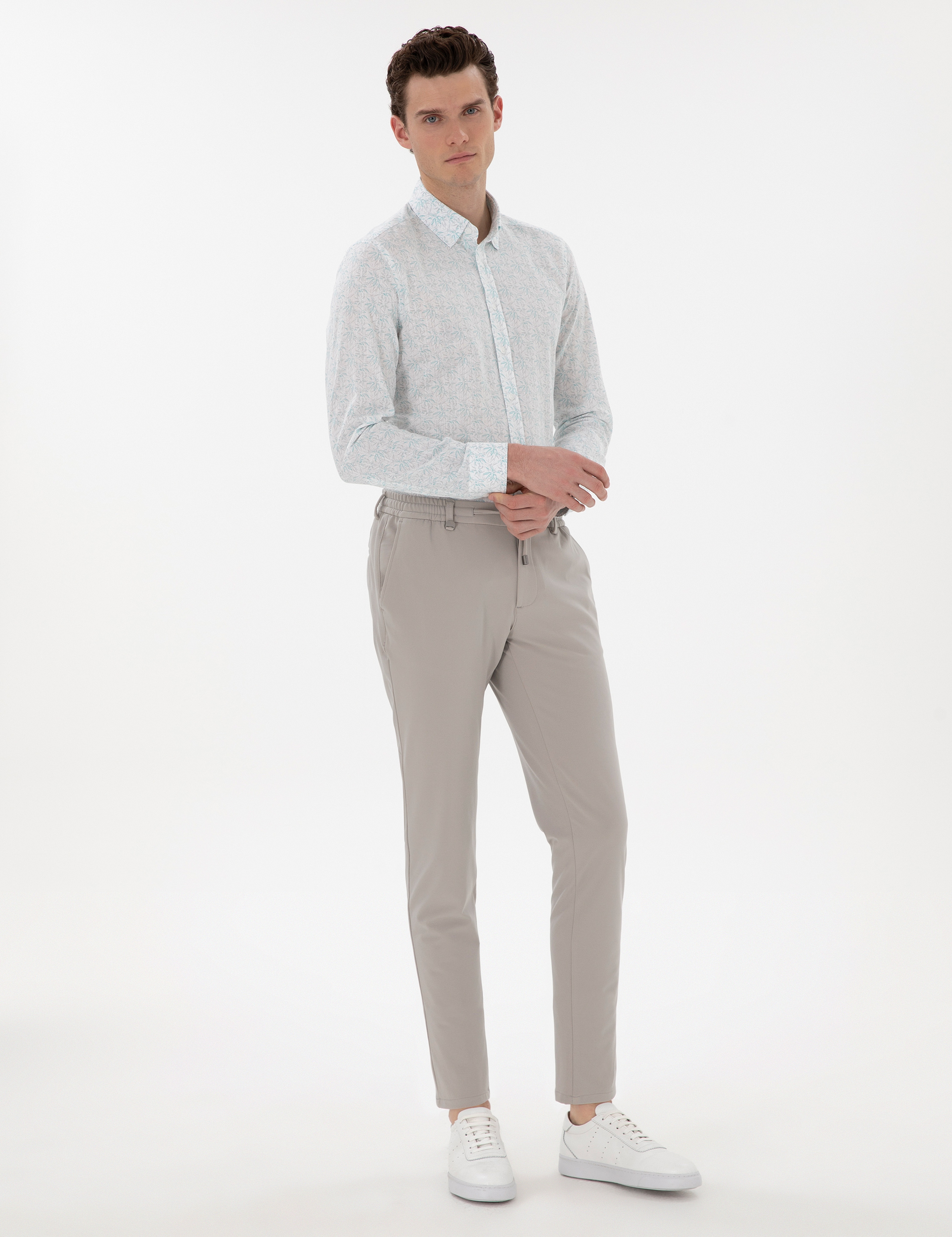 Gri Klasik Jogger Pantolon - Image 3