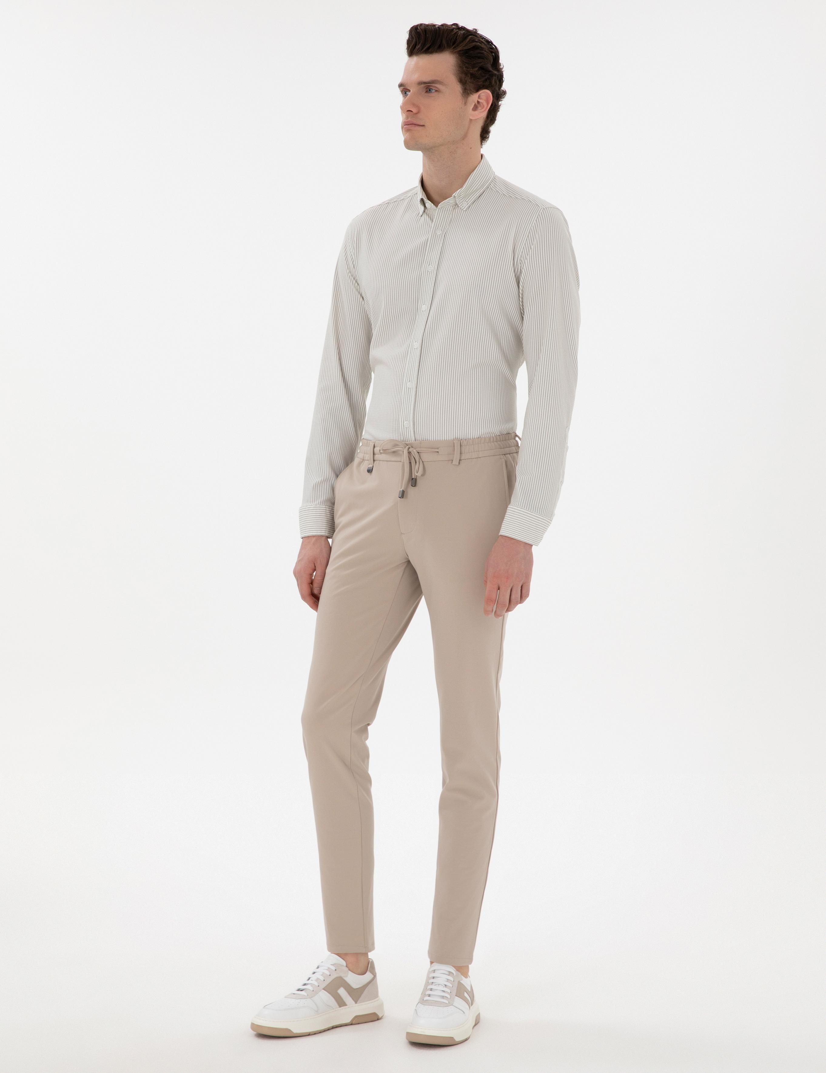 Bej Klasik Jogger Pantolon