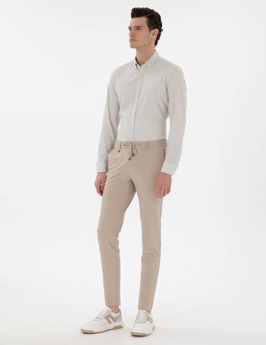 Bej Klasik Jogger Pantolon