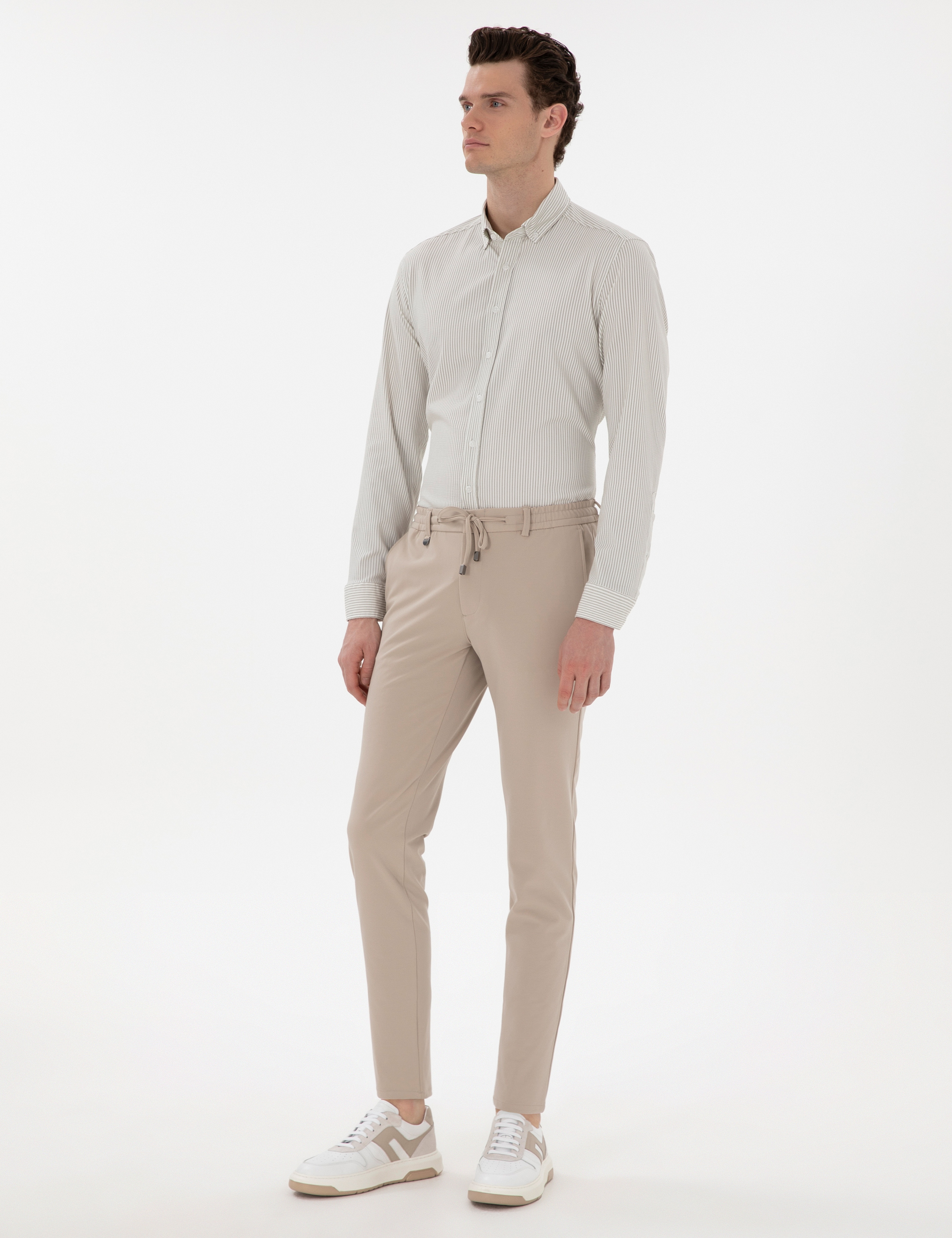 Bej Klasik Jogger Pantolon - Image 3