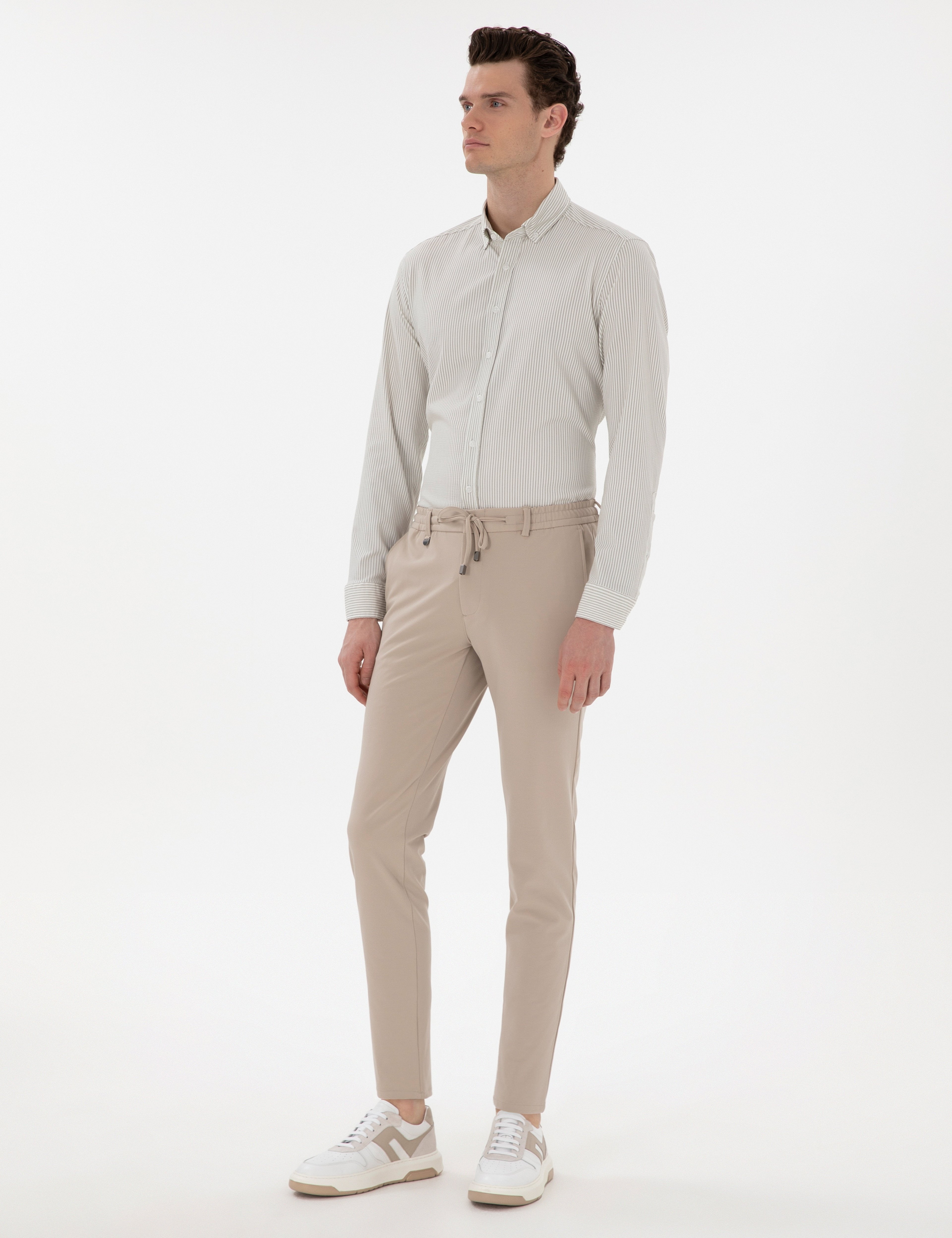Bej Klasik Jogger Pantolon