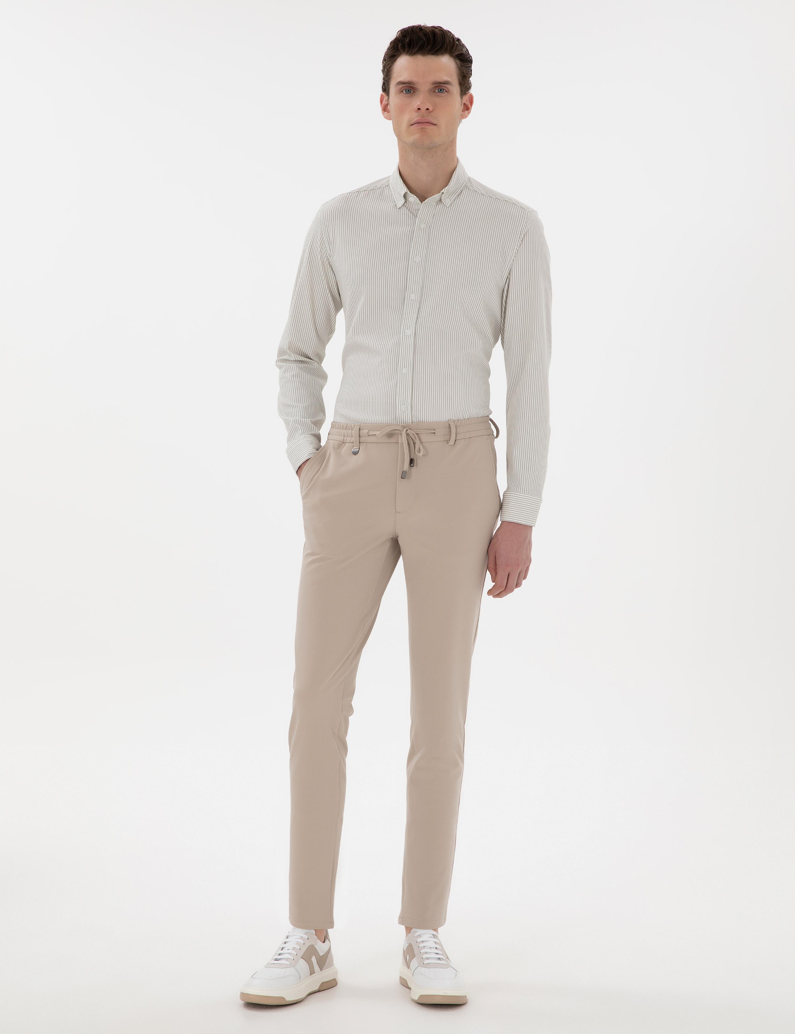 Bej Klasik Jogger Pantolon